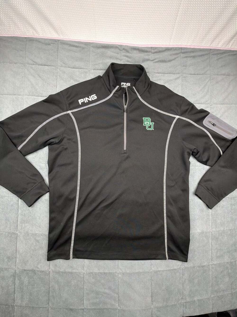 Ping Baylor Bears 1/4-Zip Pullover Golf Jacket Black Size L